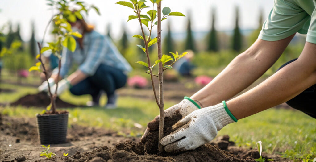 Persone piantano nuovi alberi - Foto di Larek da Shutterstock