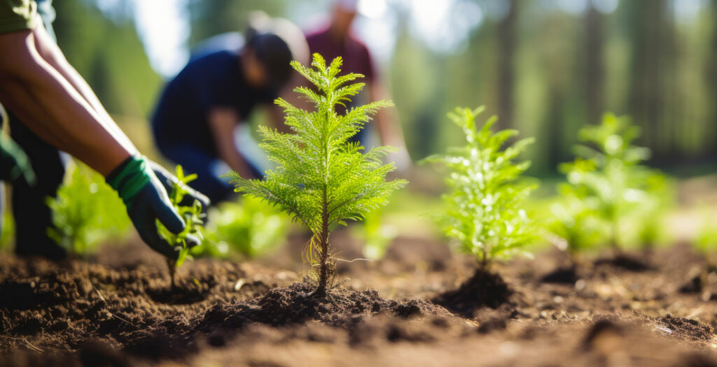 Persone piantano piccoli alberi - Immagine di killykoon